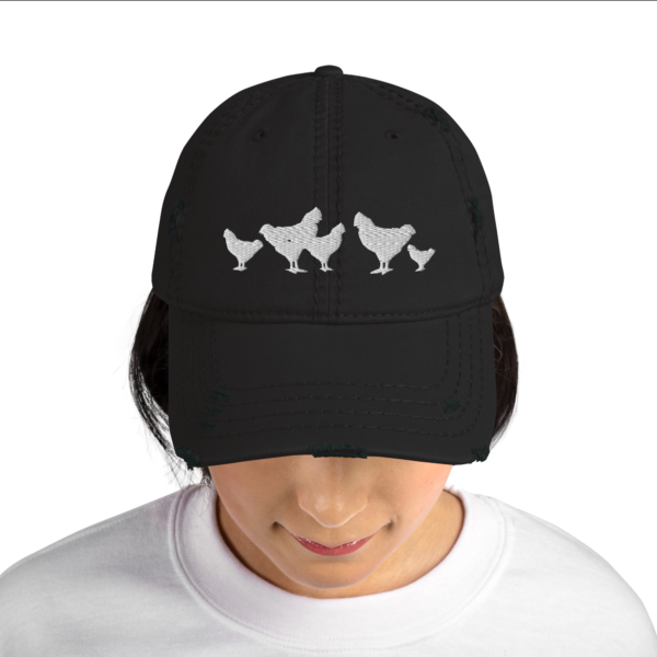 Chickens Silhouette Distressed Hat - Image 4