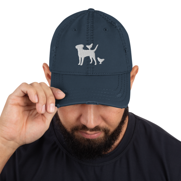 Dog & Chicken Silhouette Distressed Hat - Image 4