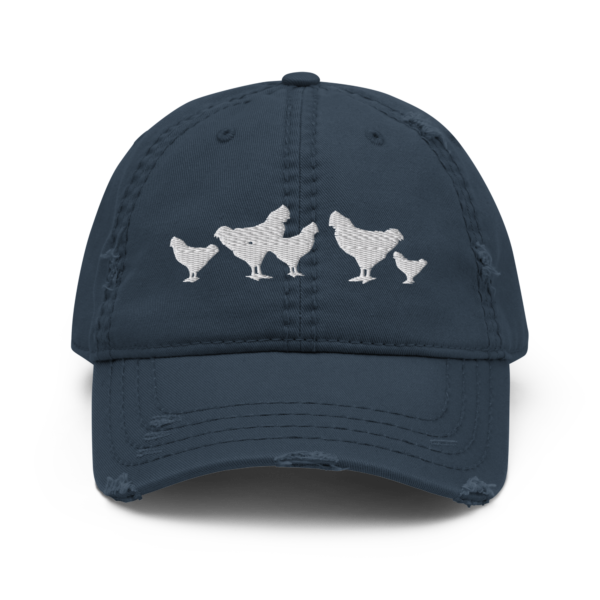 Chickens Silhouette Distressed Hat