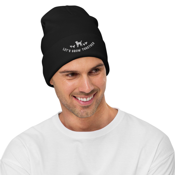 Let's Grow Together Embroidered Beanie - Image 4