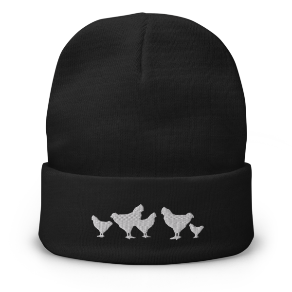 Chicken Silhouette Embroidered Beanie - Image 4