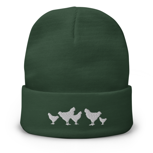 Chicken Silhouette Embroidered Beanie