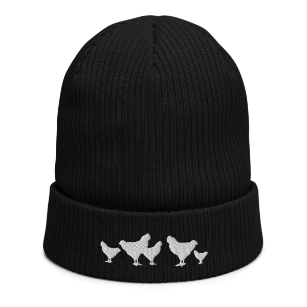 Chicken Silhouette Organic ribbed beanie