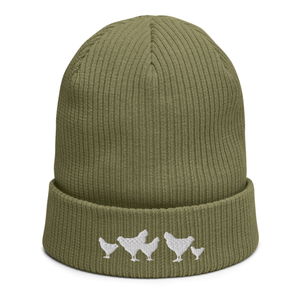 Chicken Silhouette Organic ribbed beanie - Image 3