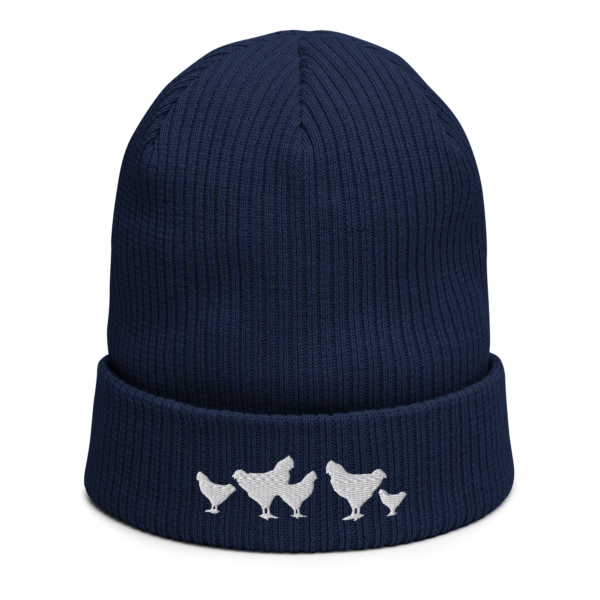 Chicken Silhouette Organic ribbed beanie - Image 2