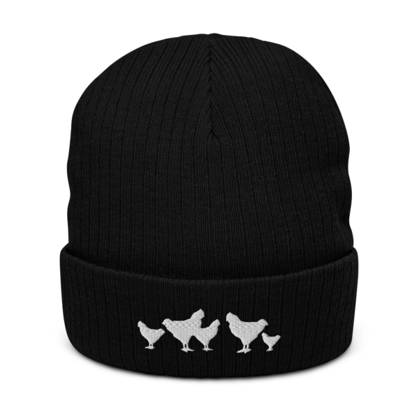 Chicken Silhouette Ribbed knit beanie - Image 2