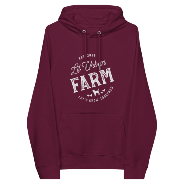 Lil Urban Farm Unisex eco raglan hoodie