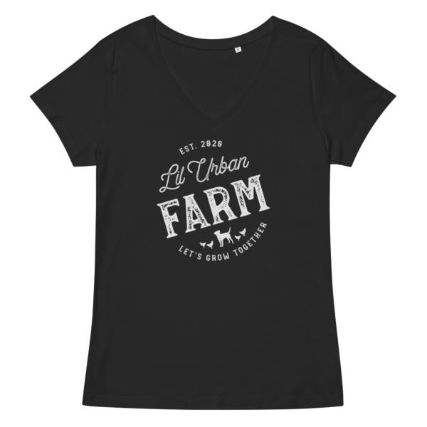 Lil Urban Farm Women’s fitted v-neck t-shirt - Image 2