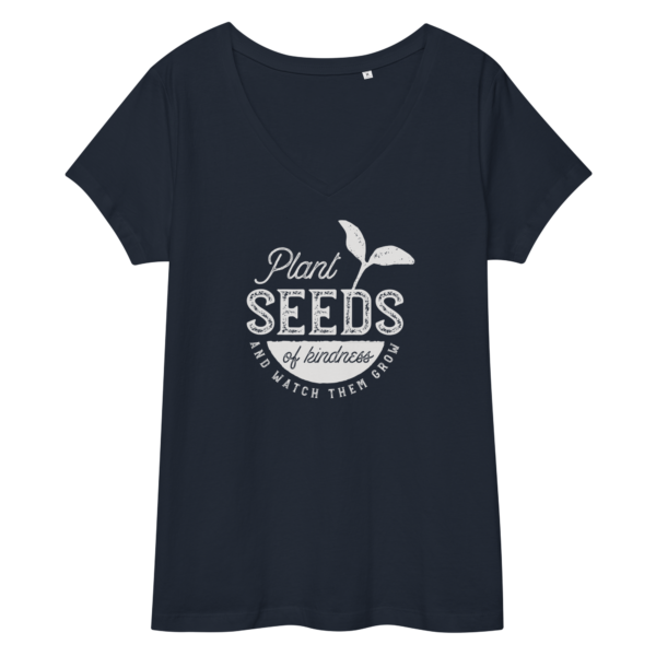 Plant Seeds of Kindness Women’s fitted v-neck t-shirt - Image 3
