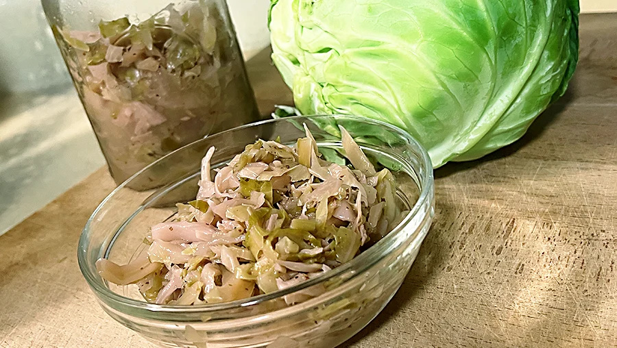 Lil Urban Farm's recipe for Quick Vinegar-based Sauerkraut