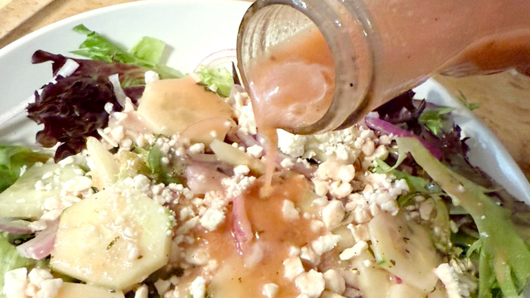 Strawberry Top Infused Salad Dressing